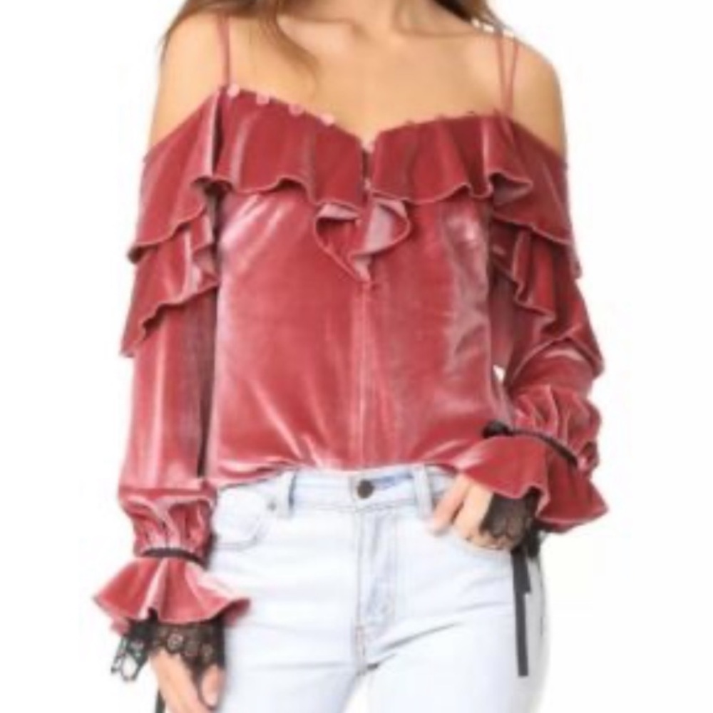 Self-Portrait velvet blouse